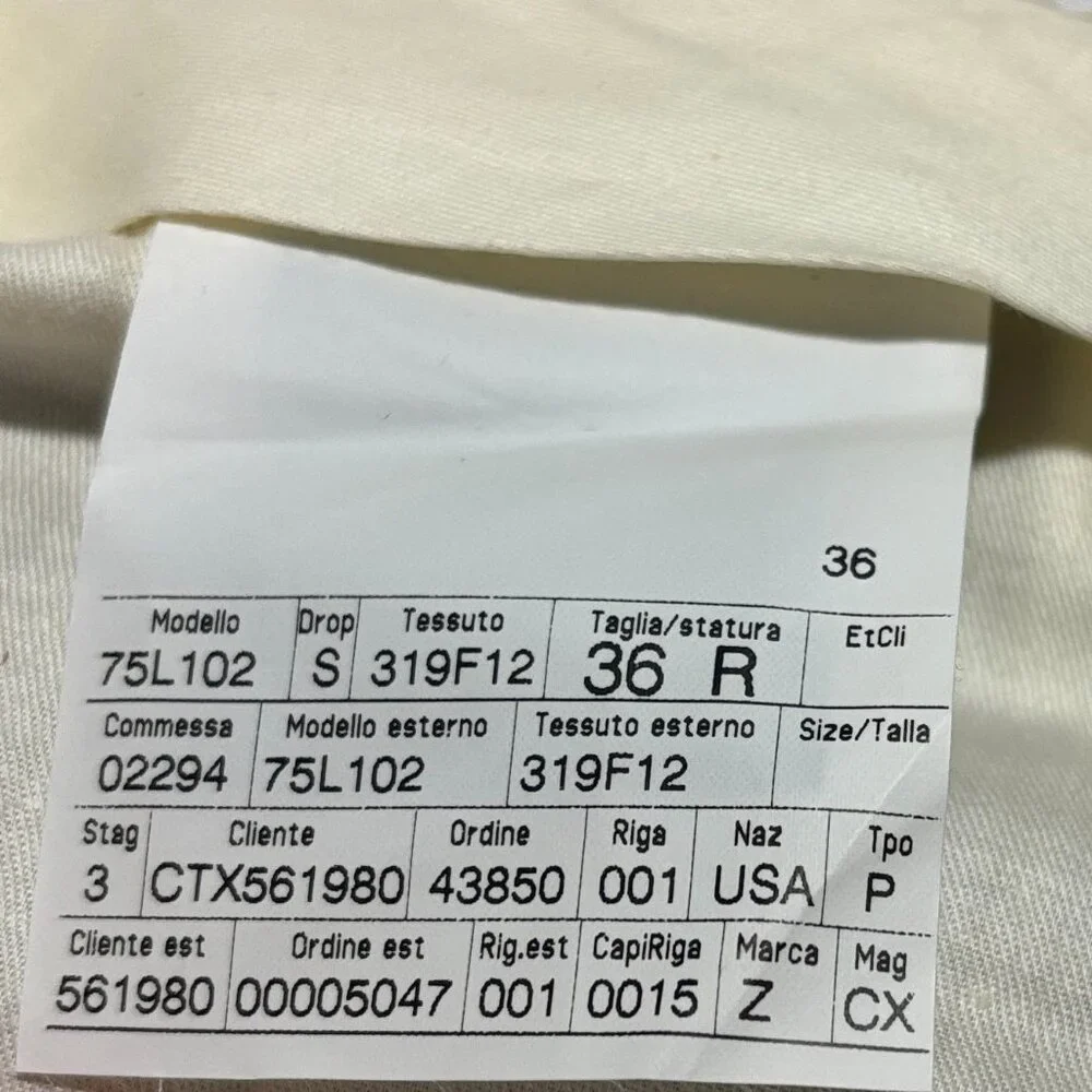 Ermenegildo Zegna Men's Wool Tan Brown Dress Pants Pleated Front Sz 36R‎ 36x32